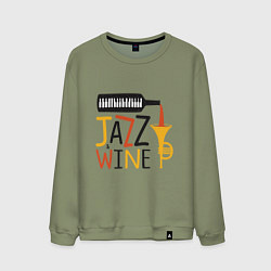 Свитшот хлопковый мужской Jazz & Wine, цвет: авокадо