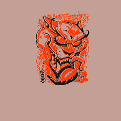 Свитшот хлопковый мужской Демон самурая, цвет: пыльно-розовый — фото 2