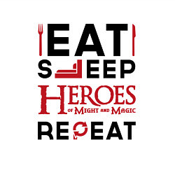 Свитшот хлопковый мужской Надпись: Eat Sleep Heroes of Might and Magic Repea, цвет: белый — фото 2