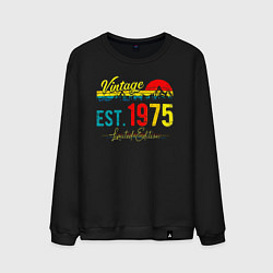Свитшот хлопковый мужской Vintage est 1975 Limited Edition, цвет: черный