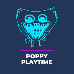 Свитшот хлопковый мужской Символ Poppy Playtime в неоновых цветах, цвет: тёмно-синий — фото 2