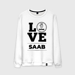 Свитшот хлопковый мужской Saab Love Classic, цвет: белый