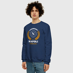 Свитшот хлопковый мужской Лого Napoli и надпись Legendary Football Club, цвет: тёмно-синий — фото 2