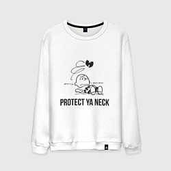 Свитшот хлопковый мужской WU Protect Ya Neck, цвет: белый