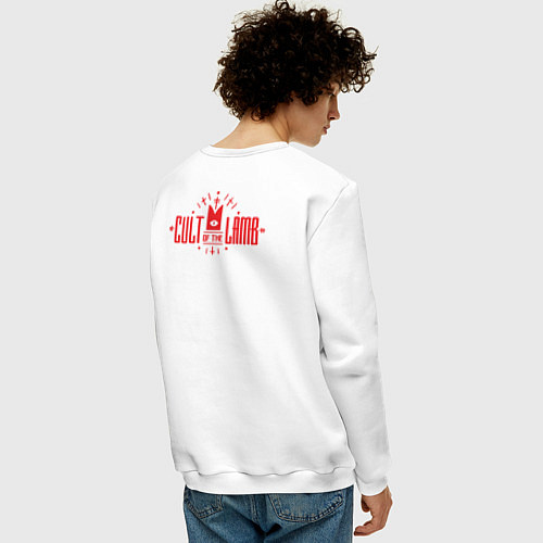Мужской свитшот Cult of the Lamb / Белый – фото 4