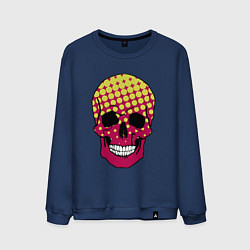 Свитшот хлопковый мужской Pop-art skull, цвет: тёмно-синий