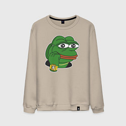 Мужской свитшот Пепе Лягушонок советует думать