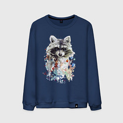 Мужской свитшот Мордочка енота - акварель