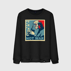 Свитшот хлопковый мужской Make tea, not war, цвет: черный