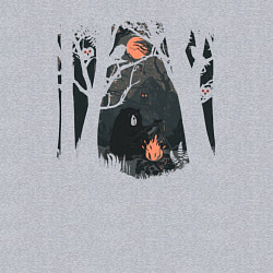 Свитшот хлопковый мужской Оранжевая луна и песни под гитару, цвет: меланж — фото 2