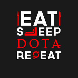 Свитшот хлопковый мужской Надпись eat sleep Dota repeat, цвет: черный — фото 2