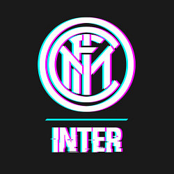 Свитшот хлопковый мужской Inter FC в стиле glitch, цвет: черный — фото 2