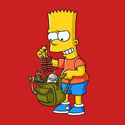 Свитшот хлопковый мужской Барт Симпсон разбирает свой рюкзак, цвет: красный — фото 2