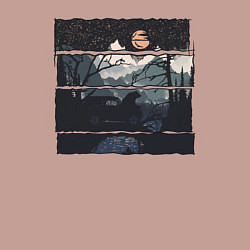 Свитшот хлопковый мужской Внедорожник и медведь, цвет: пыльно-розовый — фото 2