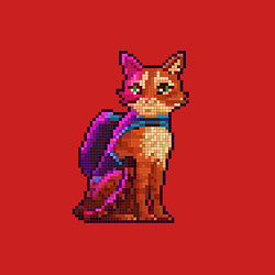 Свитшот хлопковый мужской Stray pixel art, цвет: красный — фото 2