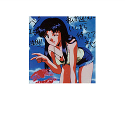 Свитшот хлопковый мужской Евангелион фотография Мисато, цвет: белый — фото 2