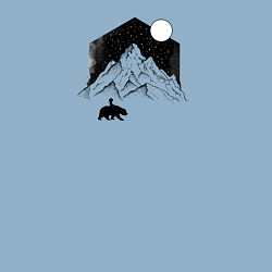 Свитшот хлопковый мужской Девочка, медведь и гора, цвет: мягкое небо — фото 2