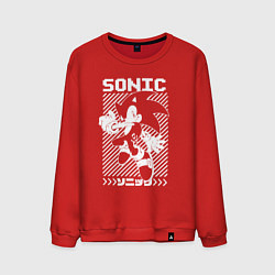 Свитшот хлопковый мужской Sonic - game, цвет: красный