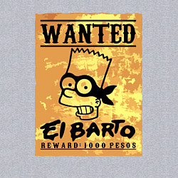 Свитшот хлопковый мужской Розыск - Барт Симпсон - вознаграждение гарантирова, цвет: меланж — фото 2