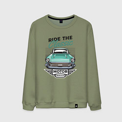 Свитшот хлопковый мужской Ride the classic, цвет: авокадо