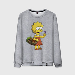 Мужской свитшот Lisa Simpson с гусеницей на даче