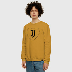 Свитшот хлопковый мужской Лого Juventus в сердечке, цвет: горчичный — фото 2