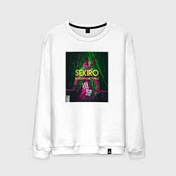 Свитшот хлопковый мужской Секиро неон, цвет: белый