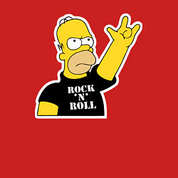 Свитшот хлопковый мужской Гомер Симпсон - Rock n Roll, цвет: красный — фото 2