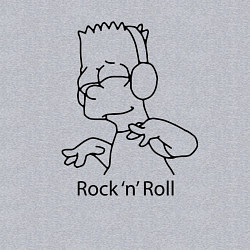 Свитшот хлопковый мужской Bart Simpson - Rock n Roll, цвет: меланж — фото 2