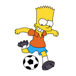 Свитшот хлопковый мужской Барт Симпсон бьёт по футбольному мячу, цвет: белый — фото 2