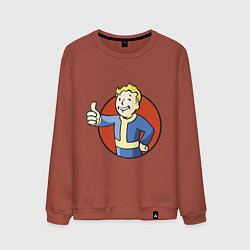 Свитшот хлопковый мужской Vault boy like, цвет: кирпичный