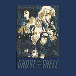 Свитшот хлопковый мужской Ghost in the shell all, цвет: тёмно-синий — фото 2