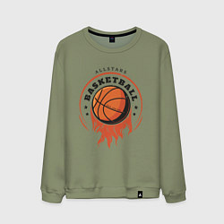 Свитшот хлопковый мужской Allstars Basketball, цвет: авокадо