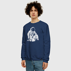 Свитшот хлопковый мужской Космонавт на коне, цвет: тёмно-синий — фото 2