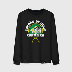 Свитшот хлопковый мужской Capoeira - Cordao de ouro flag of Brazil, цвет: черный