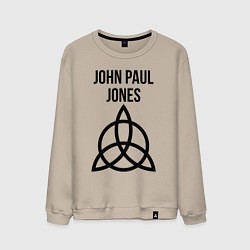 Свитшот хлопковый мужской John Paul Jones - Led Zeppelin - legend, цвет: миндальный