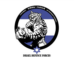 Свитшот хлопковый мужской Krav-maga tiger emblem, цвет: белый — фото 2