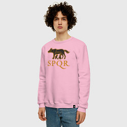 Свитшот хлопковый мужской Капитолийская волчица SPQR, цвет: светло-розовый — фото 2
