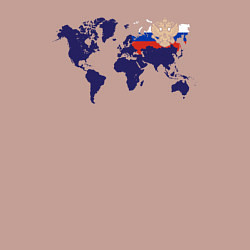 Свитшот хлопковый мужской Россия на карте мира, цвет: пыльно-розовый — фото 2