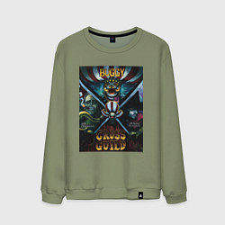 Свитшот хлопковый мужской Кроссгильдия Багги сама - One Piece, цвет: авокадо