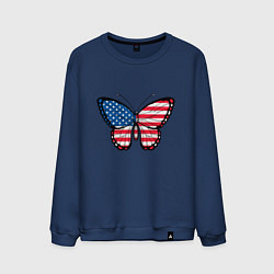 Свитшот хлопковый мужской Бабочка - США, цвет: тёмно-синий