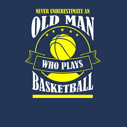 Свитшот хлопковый мужской Никогда не недооценивай старичка в баскетболе, цвет: тёмно-синий — фото 2