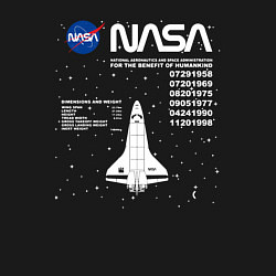 Свитшот хлопковый мужской Nasa ракета, цвет: черный — фото 2