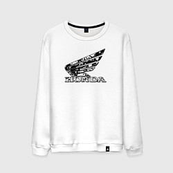 Свитшот хлопковый мужской Хонда логотип, цвет: белый