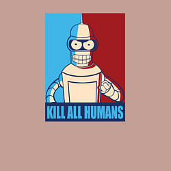 Свитшот хлопковый мужской Bender Futurama, цвет: пыльно-розовый — фото 2