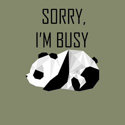 Свитшот хлопковый мужской Извини я занят - панда, цвет: авокадо — фото 2