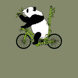 Свитшот хлопковый мужской Панда на велосипеде с бамбуком, цвет: авокадо — фото 2