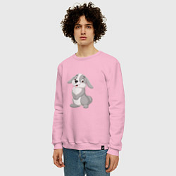 Свитшот хлопковый мужской Милашка Кролик, цвет: светло-розовый — фото 2