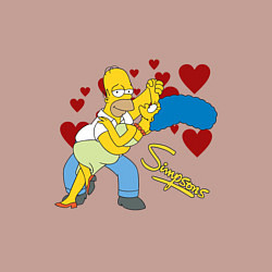 Свитшот хлопковый мужской Гомер и Мардж Симпсон, цвет: пыльно-розовый — фото 2