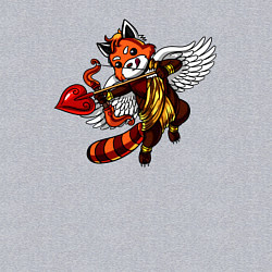 Свитшот хлопковый мужской Красная панда купидон, цвет: меланж — фото 2